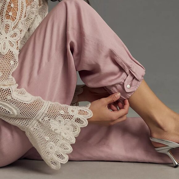 NEW Size 10 Women's Cinched Hem Trousers, Lilac - Anthropologie - Picture 4 of 4